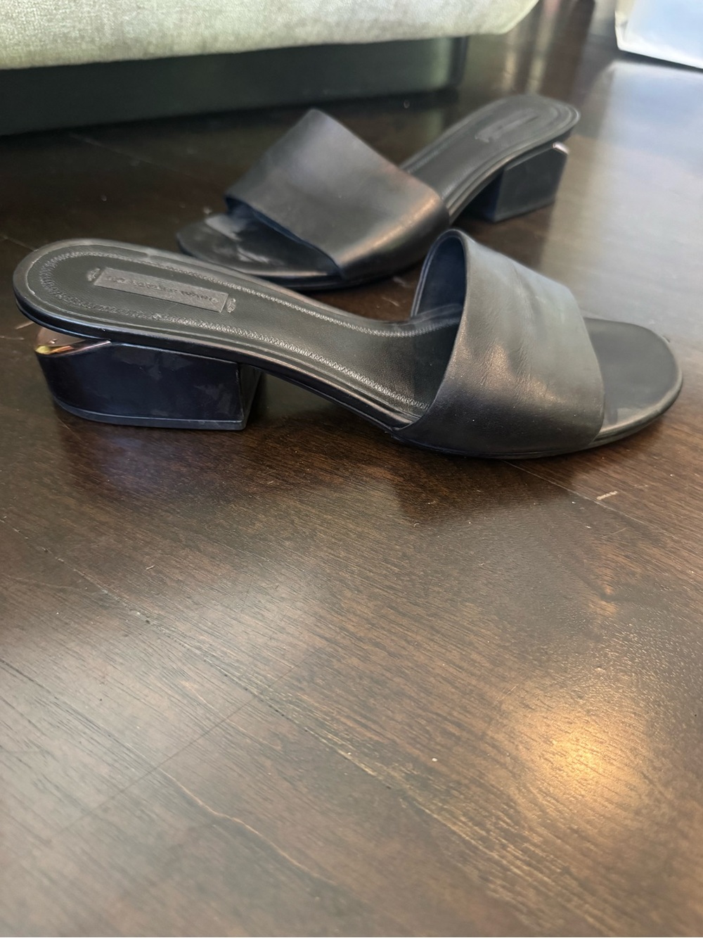 Alexander Wang Black Slide Sandals with Low Block Heel